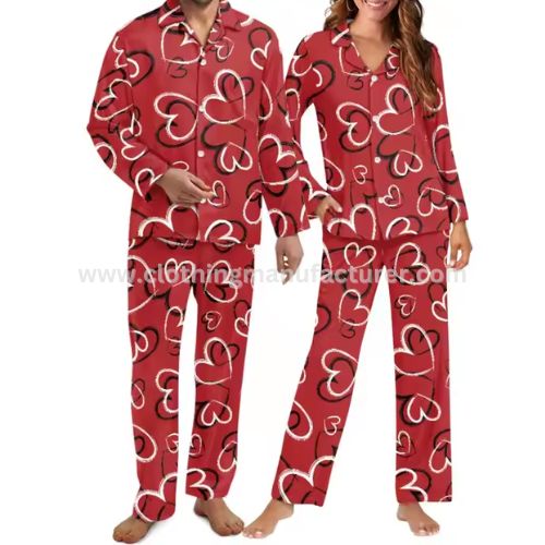 Long Sleeve Couples Pyjamas Set for Valentine Supplier