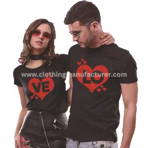 Love Heart Print Couple T Shirts for Valentine Wholesale