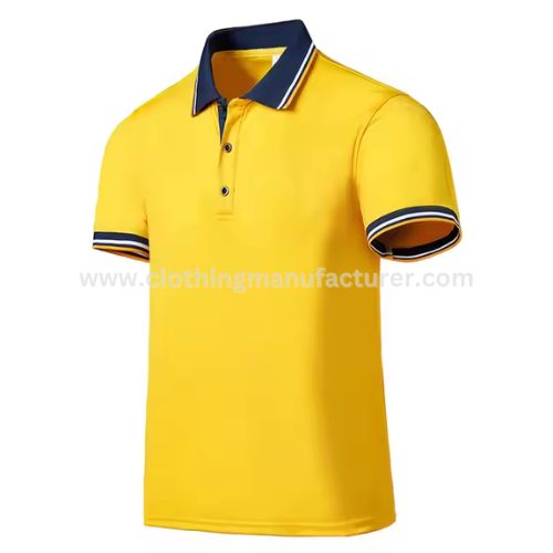 Men Yellow Short Sleeve Polo Collar Shirts Suppliers
