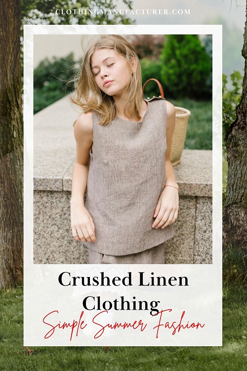 simple summer crushed linen clothing manufacturer