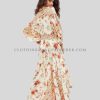 printed boho dress with collar manufacturer