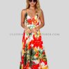 tropical print boho dress manufacturer