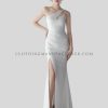 custom one shoulder evening dress