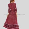 printed ruffle boho dress vendor
