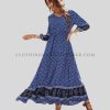 custom printed ruffle boho dress