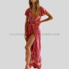 side split long boho dress in bulk