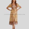 wholesale split thigh boho dress