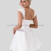 custom square neck short sleeve puff dress