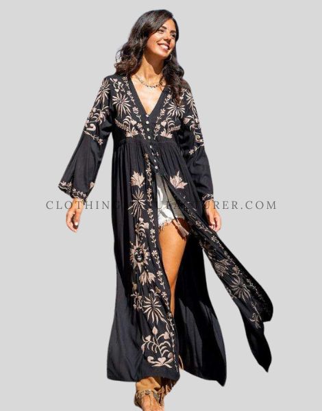 bohemian print shrug dress supplier