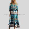 button up split boho dress supplier