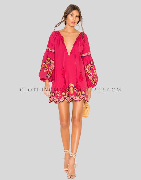 embroidered boho dress supplier