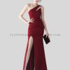one shoulder evening dress supplier
