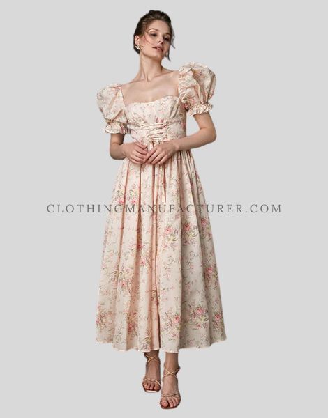 puff sleeve boho dress supplier