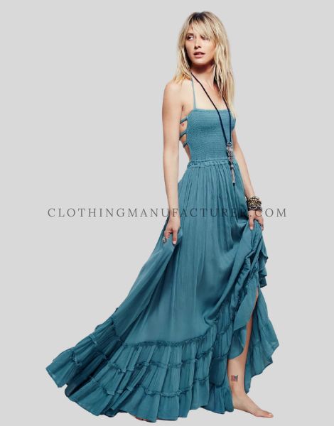 ruffled hemline boho dress supplier