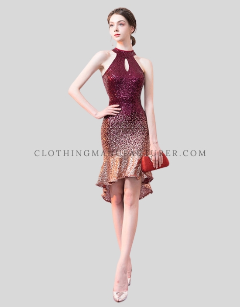 sequin ruffle dress supplier