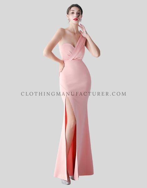 sleeveless satin long dress supplier