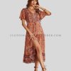 split thigh boho dress supplier