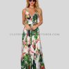 tropical print boho dress supplier