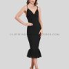 v neck bodycon midi dress supplier