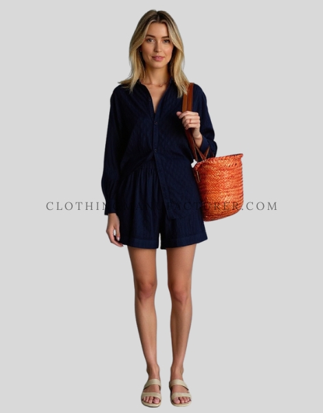 custom womens textured shorts