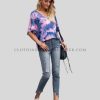 womens tie dye cold shoulder t shirt manufacturer