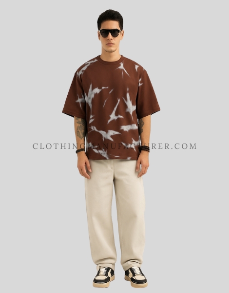 Custom Mens Round Neck Tie Dye T Shirt mens round neck tie dye t shirt supplier