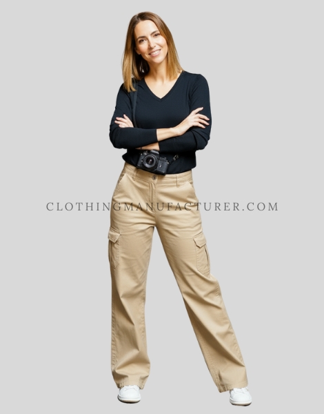 womens bell-bottom cargo pants supplier