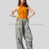 womens elastic waistband cargo pants supplier