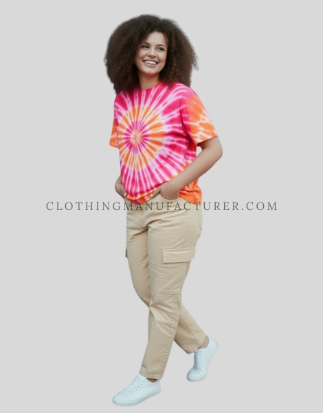 Custom Womens Spiral Tie Dye T Shirt womens spiral tie dye t shirt supplier