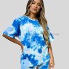 custom womens crew neck tie dye t shirt