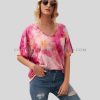 custom womens tie dye cold shoulder t shirt
