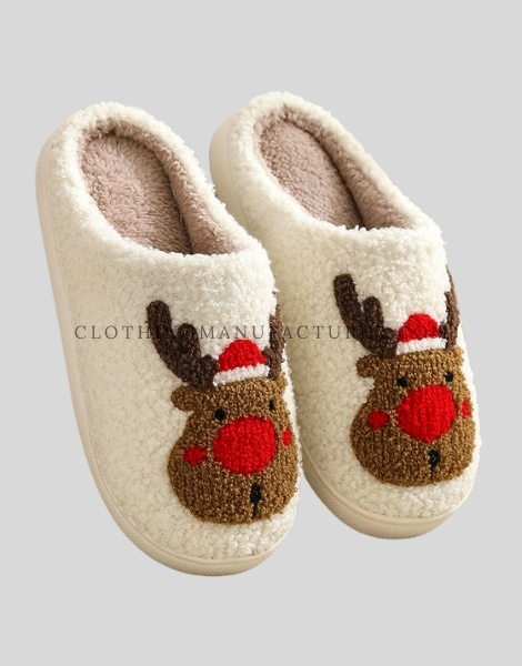 wholesale cozy fur christmas slippers