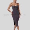 crystal midi bodycon spaghetti strap dress manufacturer