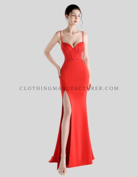 custom heart neck spaghetti strap dress