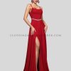 wholesale high side slit spaghetti strap dress
