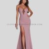 custom leg slit spaghetti strap dress