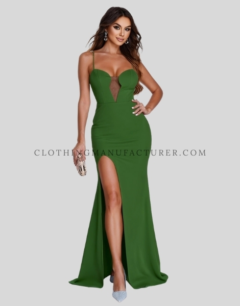 wholesale leg slit spaghetti strap dress