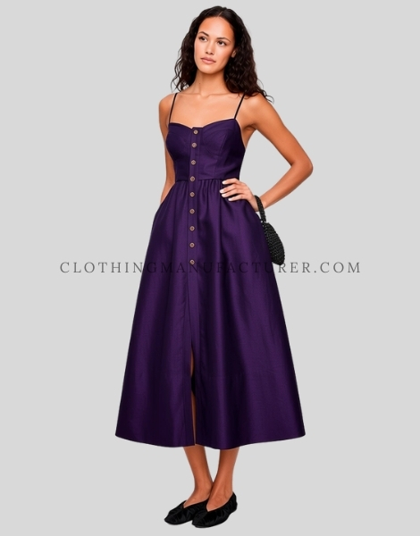 custom linen spaghetti strap dress