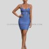 wholesale mesh cutouts spaghetti strap dress