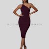 custom one shoulder spaghetti strap dress