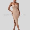 crystal midi bodycon spaghetti strap dress supplier