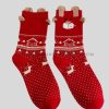 deer printed crew socks for christmas supplier