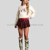 embroidered crop sweatshirt for christmas supplier