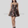 floral printed spaghetti strap dress supplier