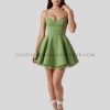 knee length spaghetti strap dress supplier