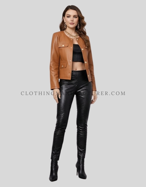 leather shacket for women supplier