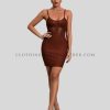 mesh cutouts spaghetti strap dress supplier
