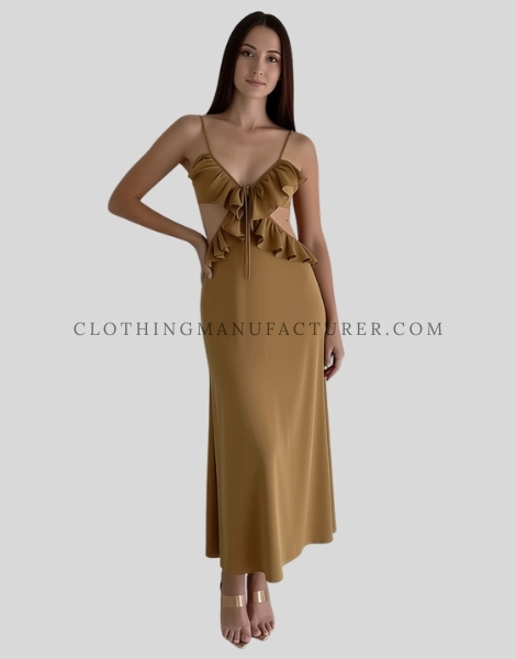 waist cut-outs spaghetti strap dress supplier