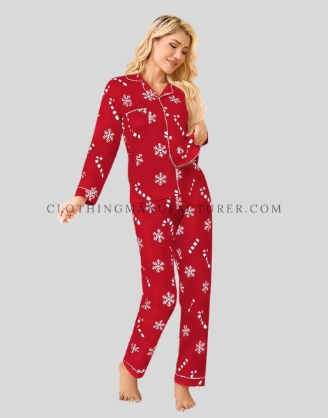 womens christmas snowflake sleepwear clothes supplier