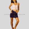 button fly mini jeans skirt manufacturer